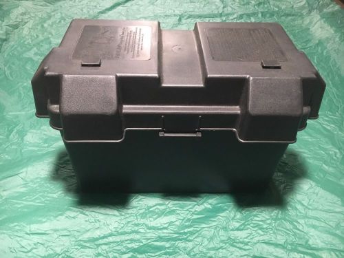 Battery box marine auto rv uv heavy duty cover tray strap safe impact resistant