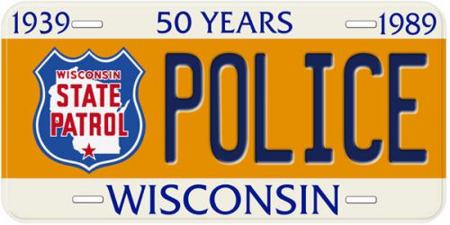 State patrol wisconsin aluminum novelty collectible car plate 6x12