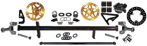 New sprint car full front axle kit w/ brakes,black,spindles,hubs,arms,50 x 2 1/2