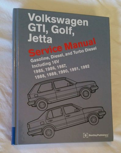 Hardcover 1985-1992 volkswagen gti golf jetta service manual bentley publishers