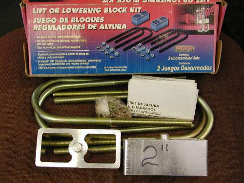 Superior 13-1030 2&#034; universal lift/lowering blocks-complete kit-round u-bolts