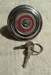 Dodge 1974 gas cap lock, red and crome, with 2 keys.