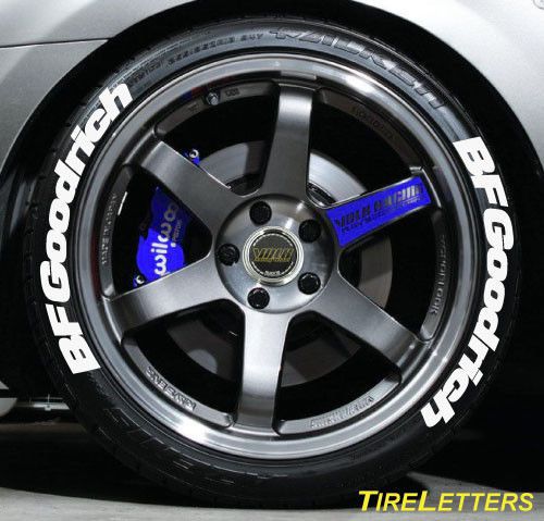 Tire letters - 1 inch  tall - low profile -  bf goodrich   - swoosh design