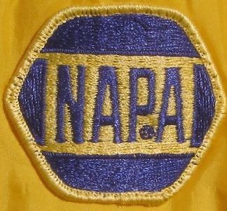 Vintage yellow napa auto parts motor oil advertising winter jacket meduim