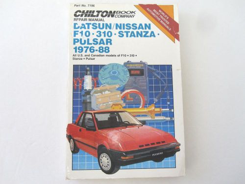 Chilton 7196 datsun nissan f10 310 stanza pulsar 1976 - 1988 repair manual