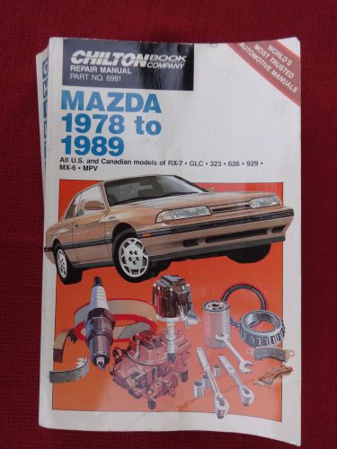 1978 to 1989 mazda chilton repair manual rx-7, glc, 323, 626, 929, mx-6, mpv