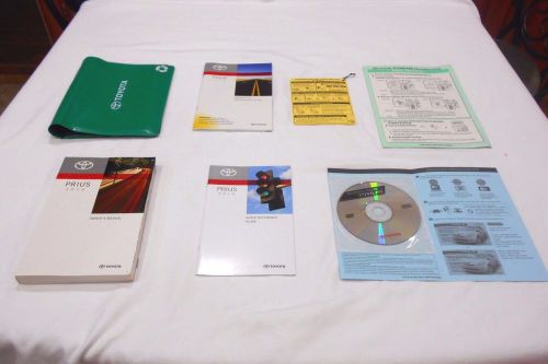 2010 toyota prius owner manual 6/pc set with  dvd &amp; green toyota factory case