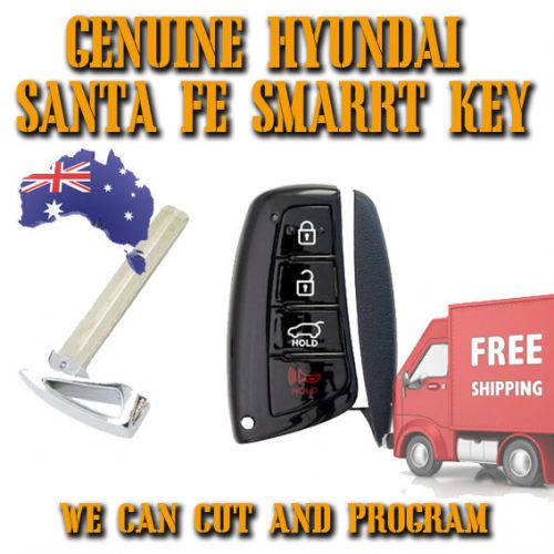 Genuine only - hyundai santa fe - 4 button smart key complete with blade - new