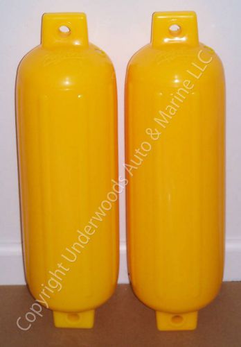 Yellow boat fenders 8.5&#039;&#039; x 27&#039;&#039; polyform g5 set of 2 bumpers american made