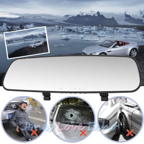 2.7“1080p hd dash cam video recorder rearview mirror car camera vehicle dvr us