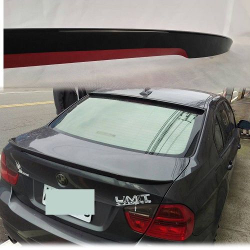Black + red for bmw e90 p type rear trunk spoiler wing high kick 4dr m3 3m tape