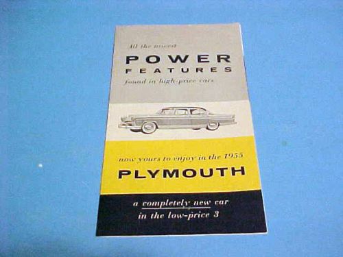 Brochure for 1955 plymouth power features drive steering brakes windows seats