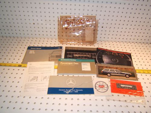Mercedes 89 w124 260e owner&#039;s 1 set of 9 manual/paper &amp; mercedes clear 1 pouch