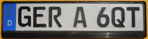 German &#039;ger a 6qt&#039; license plate + black frame volkswagen audi vtec