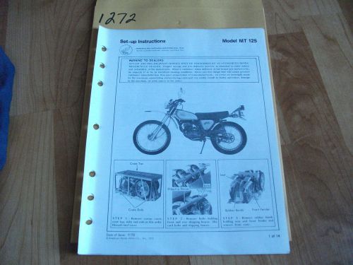 Cr 1973 honda mt125 dealer assembly set up instructions manual