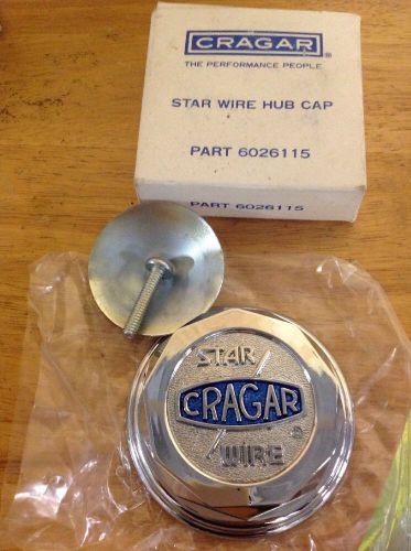 New vintage cragar star wire center cap 6026115  in box w/screw &amp; mount plate