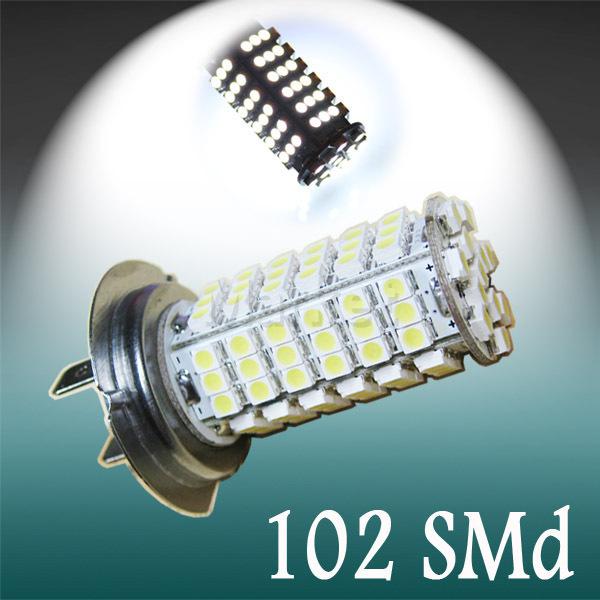 H7 102 smd pure white fog tail turn signal driving led car light bulb lamp
