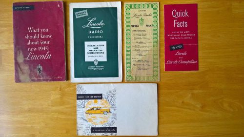 Genuine original 1949 lincoln owner&#039;s manual and other owner documents
