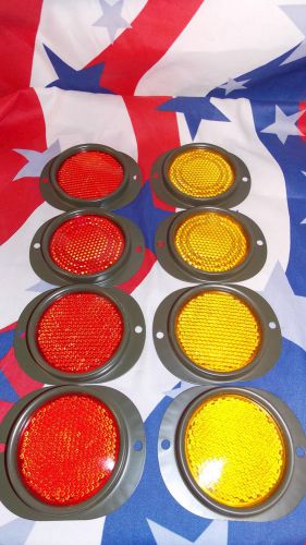 Military trailer red and yellow reflector 8 pc set m105 m101 ms35387-2 ms35387-1