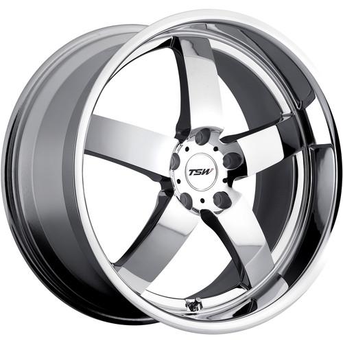 18x9.5 chrome tsw rockingham wheels 5x4.5 +40 infiniti g37 g35 lexus