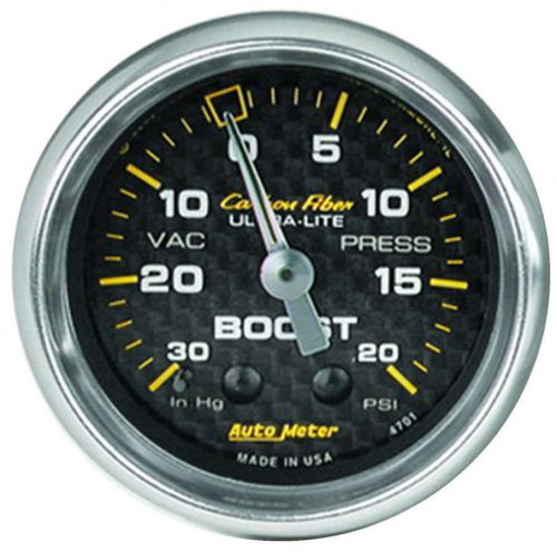 Auto meter 4701 2-1/16in c/f boost gauge 30in hg/20psi