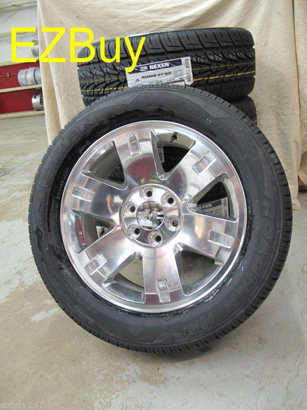 20" gmc yukon sierra brand new factory style polished wheels nexen tires 5307