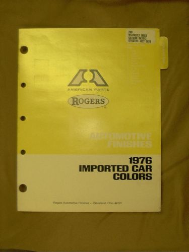 1976 import car paint chips:audi,datsun,porsche,mercedes,subaru,toyota,vw,volvo