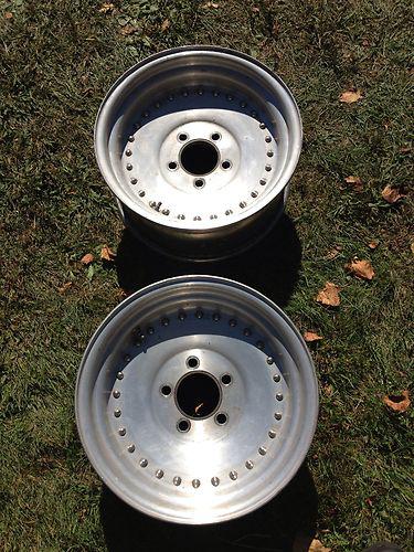 Pair 15x7 center line auto drag satin aluminum wheels chevelle camaro nova