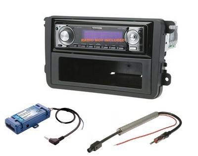 Vw car stereo radio kit dash installation mounting trim bezel wiring harness swc