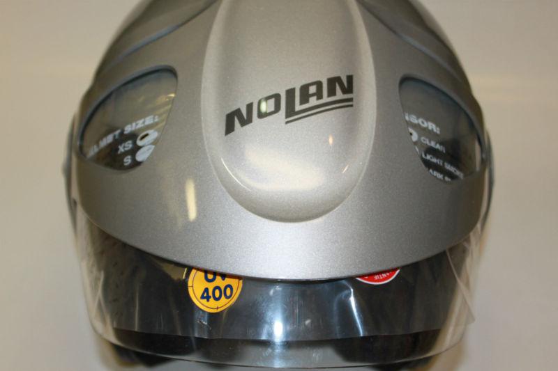 New nolan n41 classic plus metallic platinum silver motorcycle helmet size xs