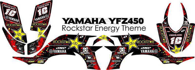 2003 - 2008 yamaha yfz 450 rockstar red black graphics kit atv wrap yfz450r  450