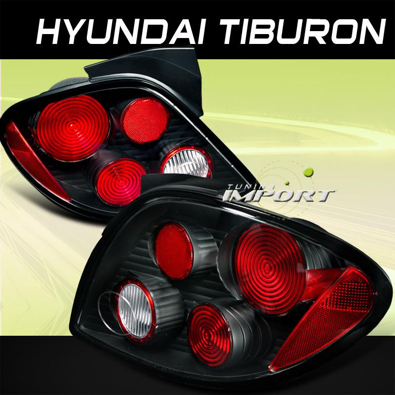 New black housing clear lens euro style rear tail lights left+right set
