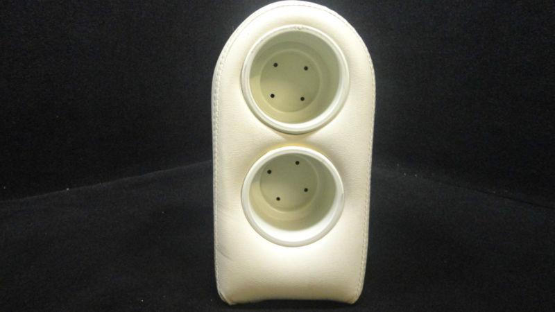 Suv white portable/floating arm rest with two cup holders k/i #70