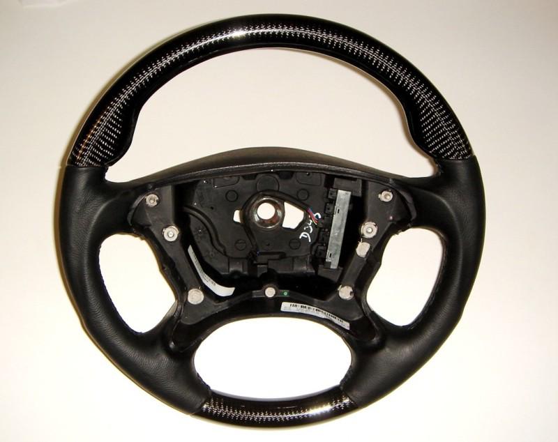 Mercedes clk w209 sl r230 w211 e500 e350 black carbon fiber steering wheel