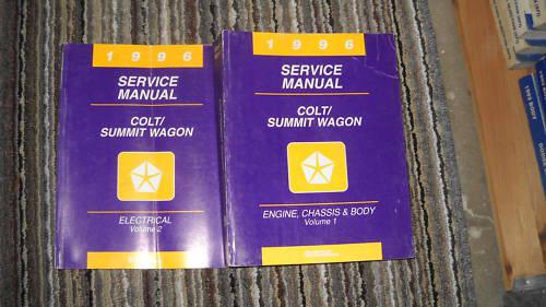 1996 dodge colt summit wagon service shop manual set 