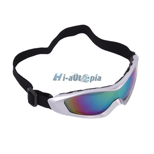 New windproof bike motorcycle skiing goggles colorful lens glasses silver 1176