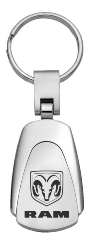 Chrysler ram chrome tearddrop keychain / key fob engraved in usa genuine