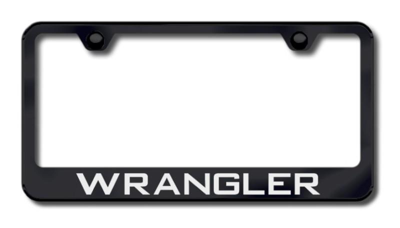 Chrysler wrangler laser etched black license plate frame -metal made in usa gen