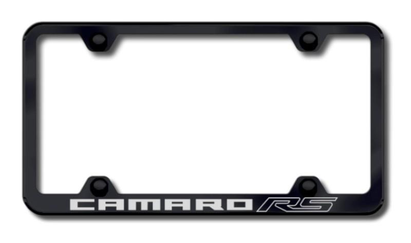 Gm camaro rs wide body  engraved black license plate frame-metal made in usa ge
