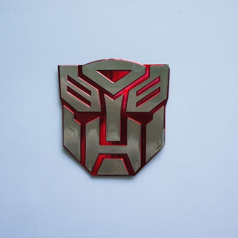 Red autobot transformers-face truck auto car sticker tags movie decal small