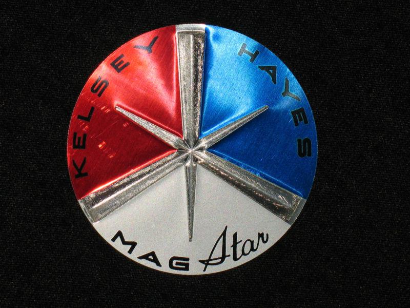 Vintage kelsey hayes magstar emblem,mag star,kelsey hayes,aluminum decal/emblem