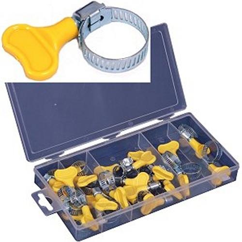 26 pc key hose clamp set steel tamper proof 1/2",  5/8", 3/4", 7/8", 1" w/ case