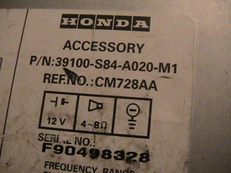 HONDA Factory AM/FM Radio Cassette  39100-S84-A020-M1 WORKS! 1998 2002 Accord, US $28.99, image 5