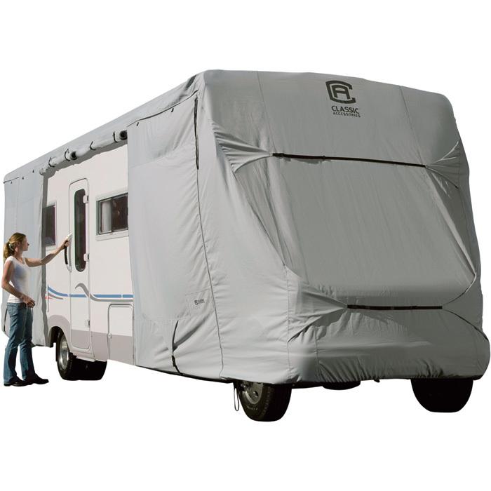Classic accessories permapro class c rv cover- gray fits 35ft to 38ft rvs