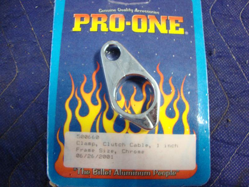 Pro-one chrome clutch cable clamp 1" frame big dog american ironhorse hd