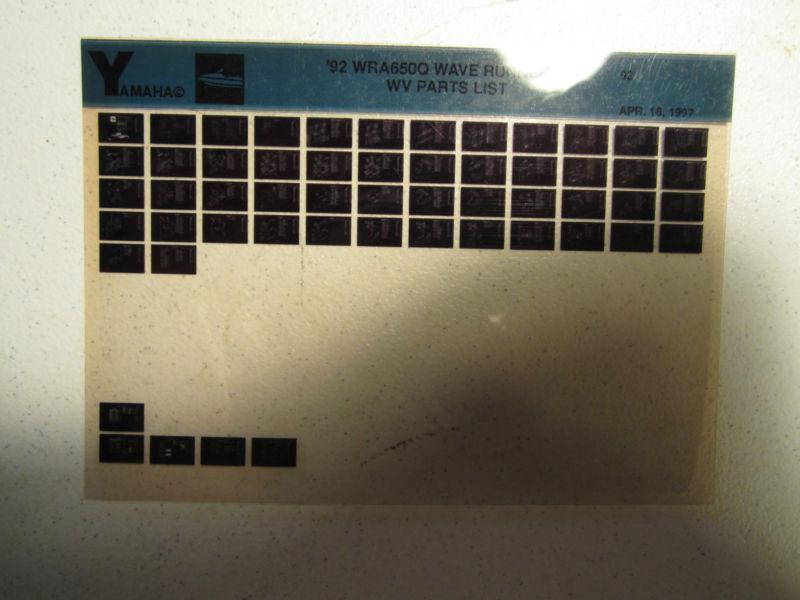 1992 yamaha wave runner iii wra650q microfiche parts catalog jet ski wra 650 q 3