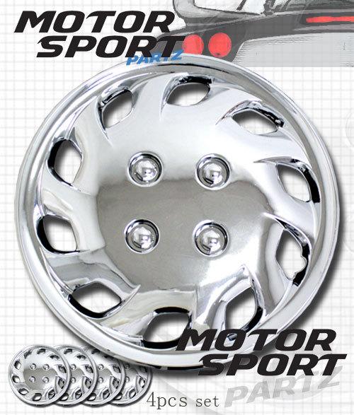 Chrome wheel rim skin cover 4pc set style 501 hubcaps 14" inches 14 inch hub cap