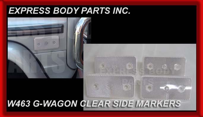 Clear 2 pair mercedes w463 g g63 g500 g550 g55 side markers lights reflectors