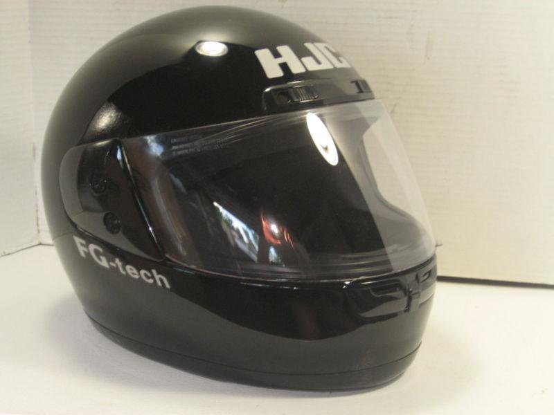 Very clean ln hjc fg-tech full face motorcycle helmet gloss black size small