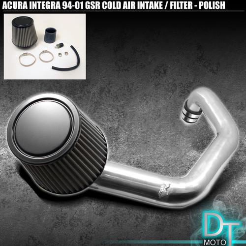 Stainless washable cone filter+cold air intake 94-01 integra gsr polish aluminum
